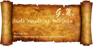 Gyöngyösi Mária névjegykártya
